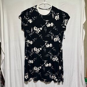 Old Navy Women’s short-sleeve swing dress black floral Print 4XL NWT Casual